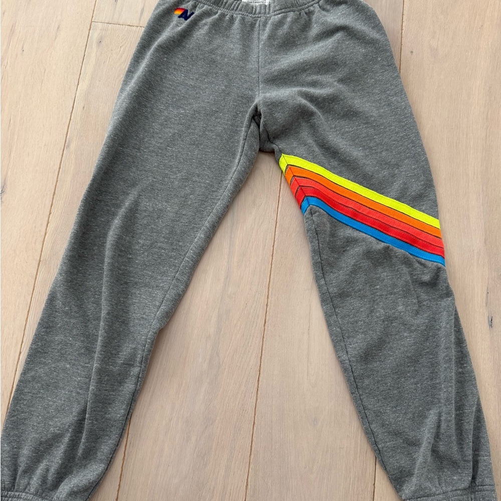 Aviator Nation Sweatpants Joggers with Rainbow Stripes